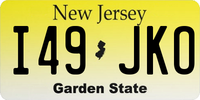 NJ license plate I49JKO