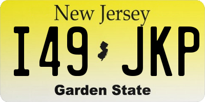 NJ license plate I49JKP