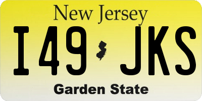NJ license plate I49JKS
