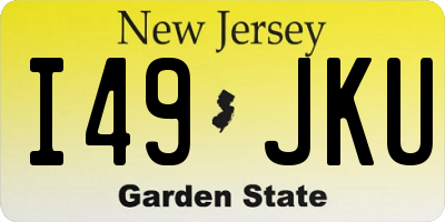 NJ license plate I49JKU