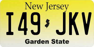 NJ license plate I49JKV