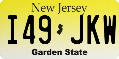 NJ license plate I49JKW