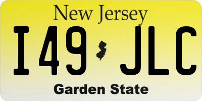 NJ license plate I49JLC