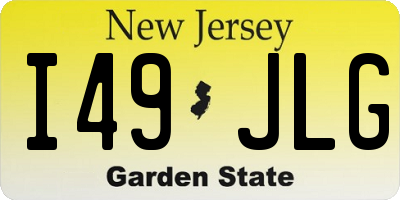 NJ license plate I49JLG