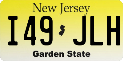 NJ license plate I49JLH