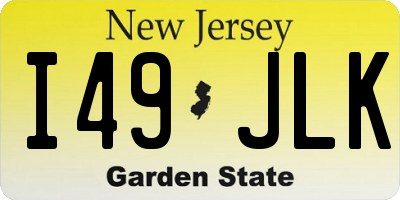 NJ license plate I49JLK