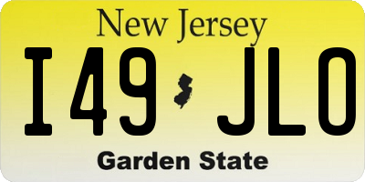 NJ license plate I49JLO