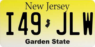 NJ license plate I49JLW
