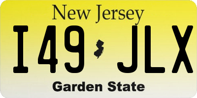 NJ license plate I49JLX