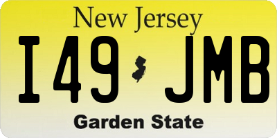 NJ license plate I49JMB