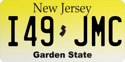 NJ license plate I49JMC