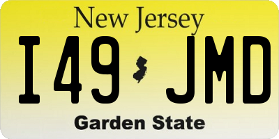 NJ license plate I49JMD