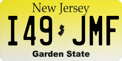 NJ license plate I49JMF