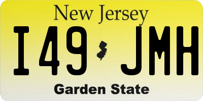 NJ license plate I49JMH