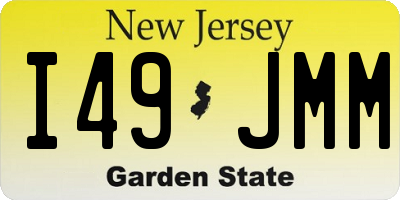 NJ license plate I49JMM