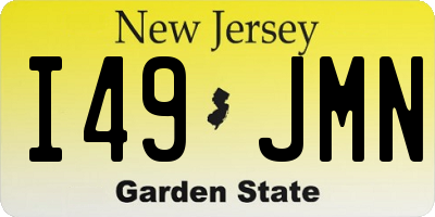 NJ license plate I49JMN