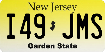 NJ license plate I49JMS