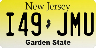 NJ license plate I49JMU