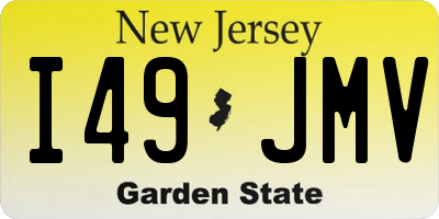 NJ license plate I49JMV