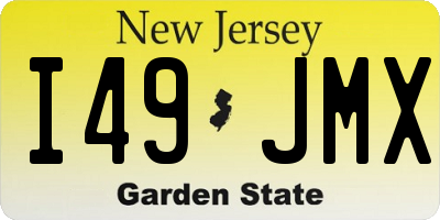 NJ license plate I49JMX
