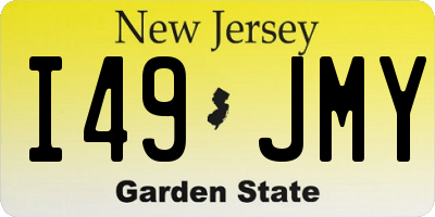 NJ license plate I49JMY