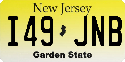 NJ license plate I49JNB