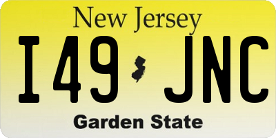 NJ license plate I49JNC