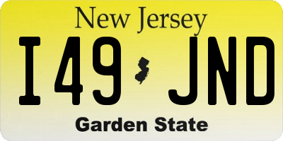 NJ license plate I49JND