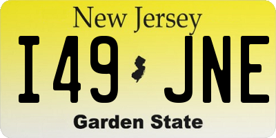 NJ license plate I49JNE