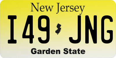 NJ license plate I49JNG
