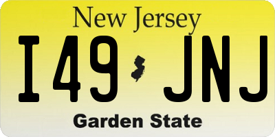 NJ license plate I49JNJ