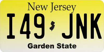 NJ license plate I49JNK
