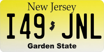 NJ license plate I49JNL