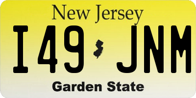 NJ license plate I49JNM
