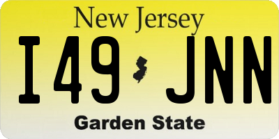 NJ license plate I49JNN