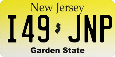 NJ license plate I49JNP