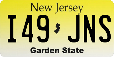 NJ license plate I49JNS