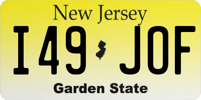 NJ license plate I49JOF