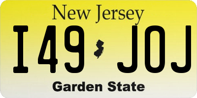 NJ license plate I49JOJ