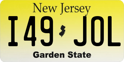 NJ license plate I49JOL