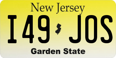 NJ license plate I49JOS