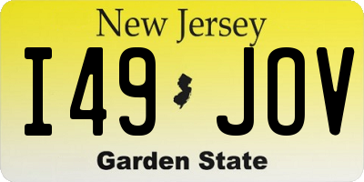 NJ license plate I49JOV