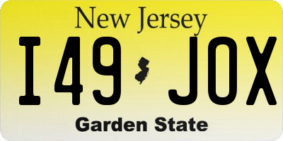 NJ license plate I49JOX