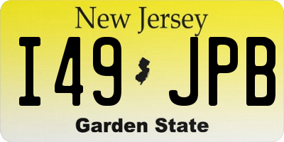 NJ license plate I49JPB