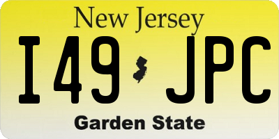 NJ license plate I49JPC