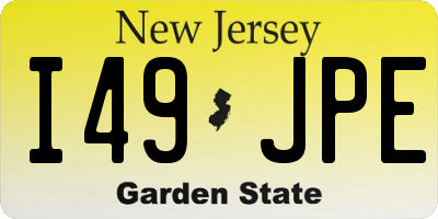 NJ license plate I49JPE