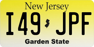 NJ license plate I49JPF