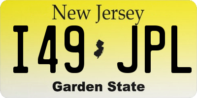 NJ license plate I49JPL
