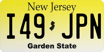 NJ license plate I49JPN