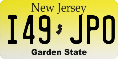 NJ license plate I49JPO